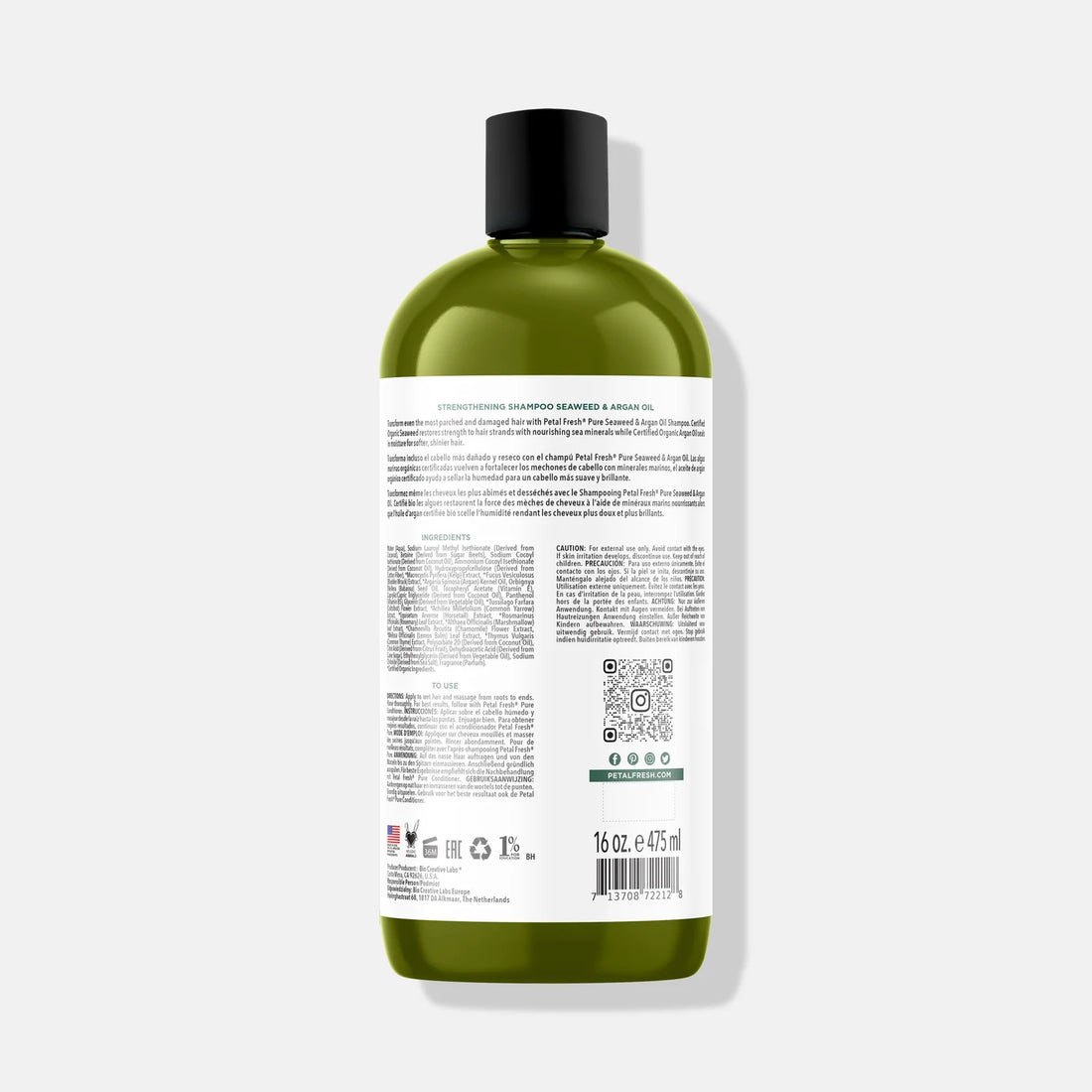 Petal Fresh Pure Strengthening Shampoo, Seaweed & Argan Oil, 16 fl oz (475 ml)
