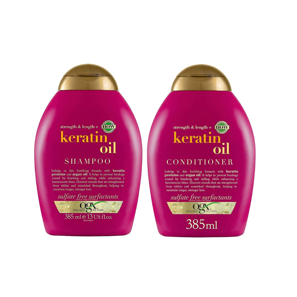 OGX Strength Length Keratin Oil Shampoo Conditioner Combo
