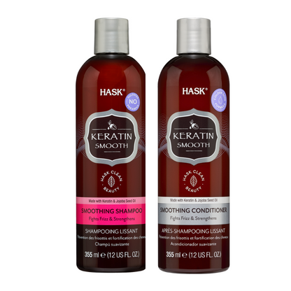 HASK Keratin Protein Smoothing Shampoo + Conditioner Combo