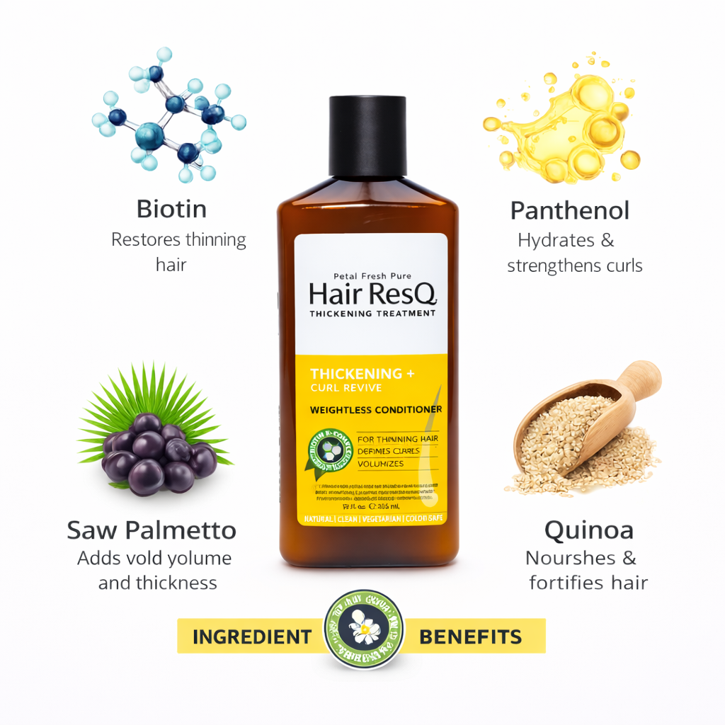 Petal Fresh Pure Hair ResQ Thickening Treatment Weightless Conditioner + Curl Revive, 355 ml