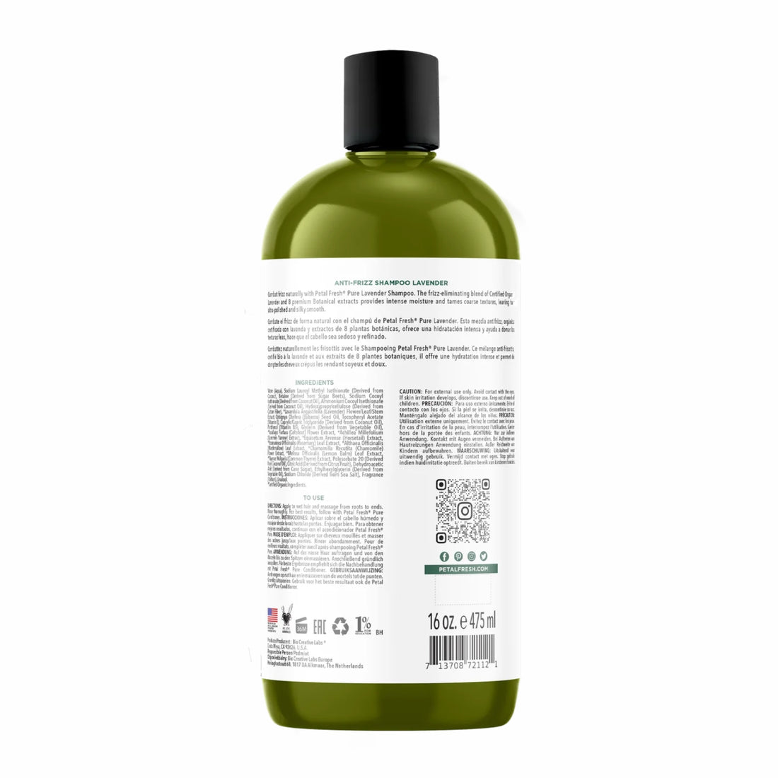 Petal Fresh Pure Anti-Frizz Shampoo, Lavender, 475 ml (16 fl oz)