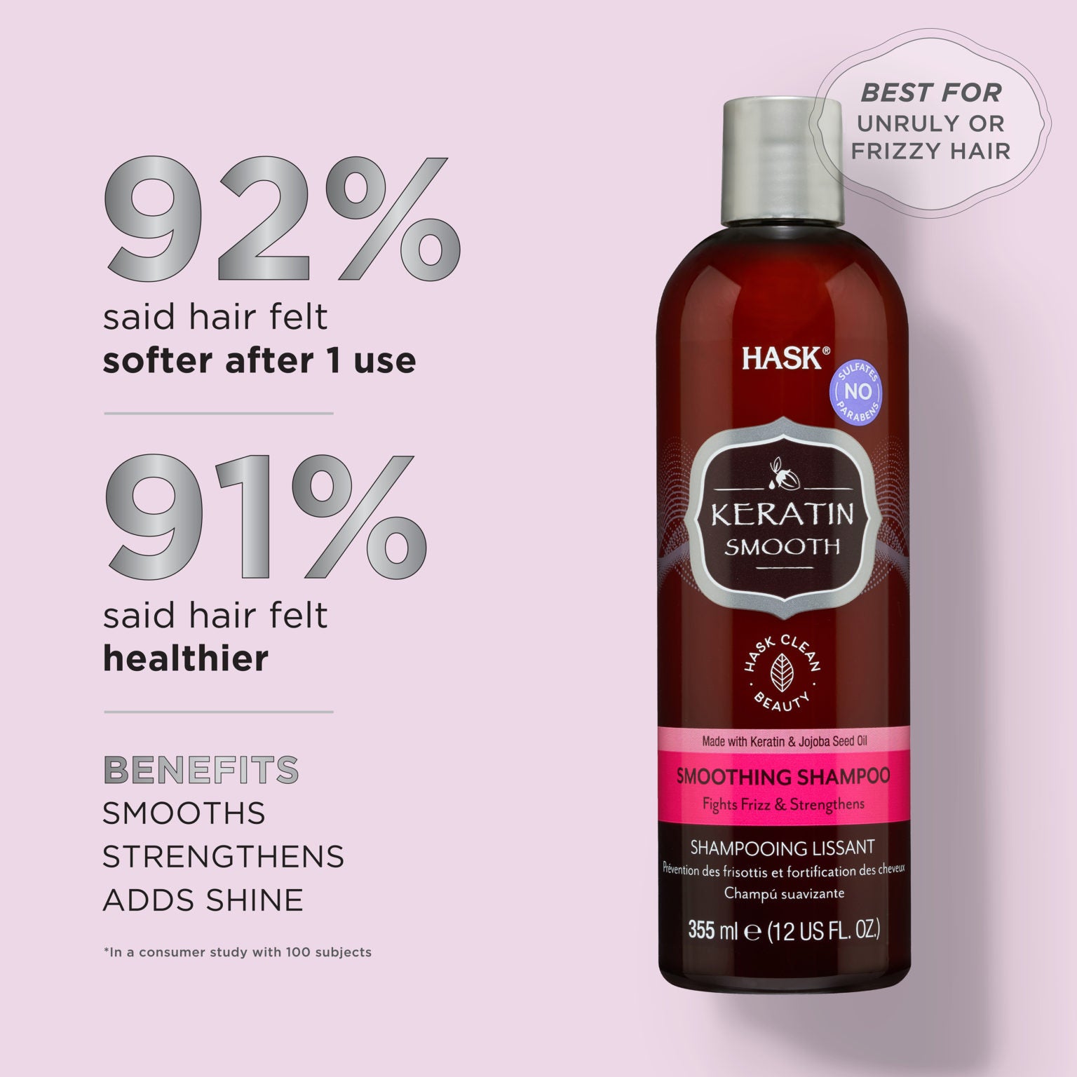 HASK Keratin Protein Smoothing Shampoo Natural Indulgence