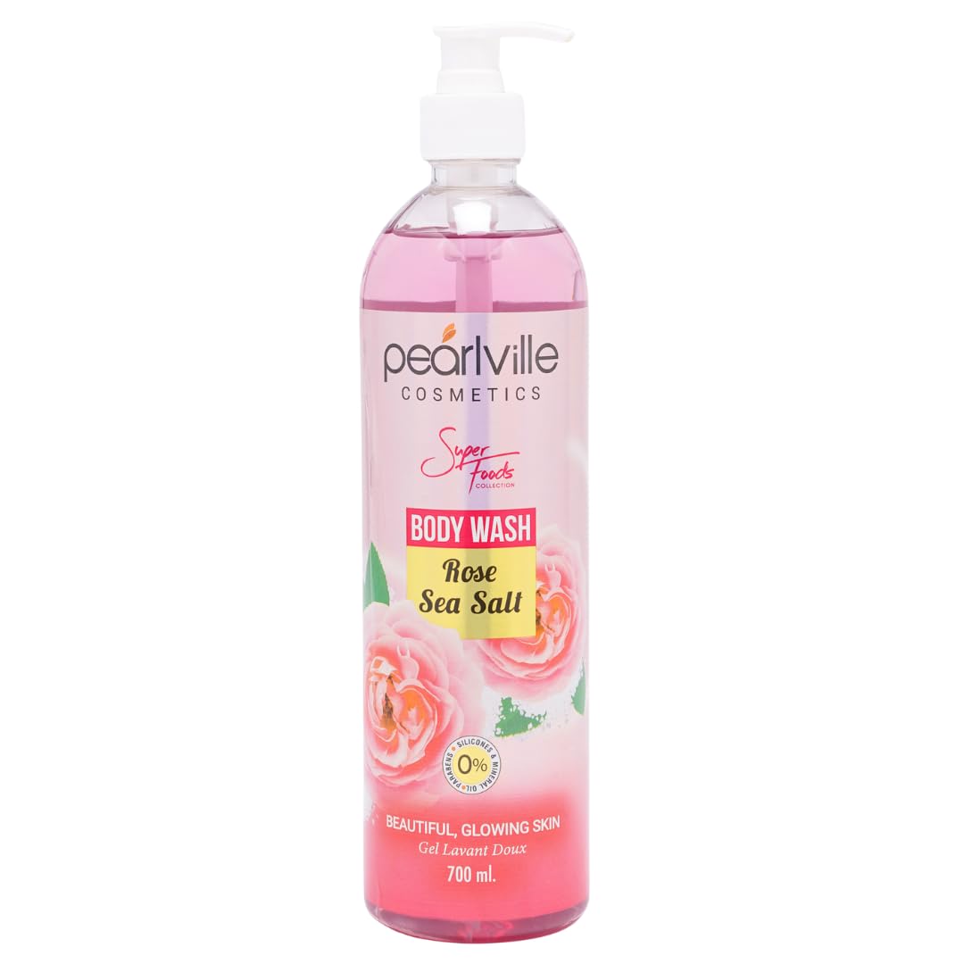 Pearlville Super Foods Collection Rose Sea Salt Body Wash