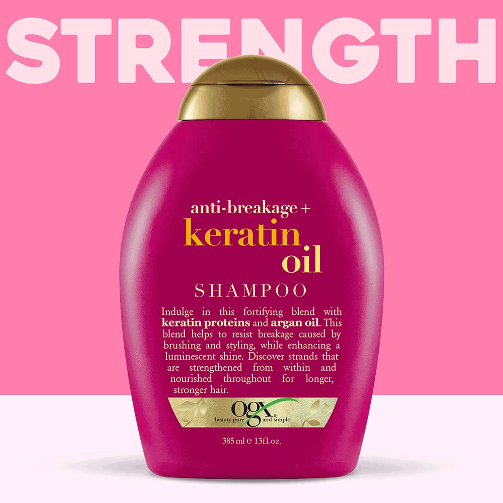 OGX Strength & Length + Keratin Oil Shampoo & Conditioner – 385 Ml, Stärkt Und Schützt Vor Haarbruch