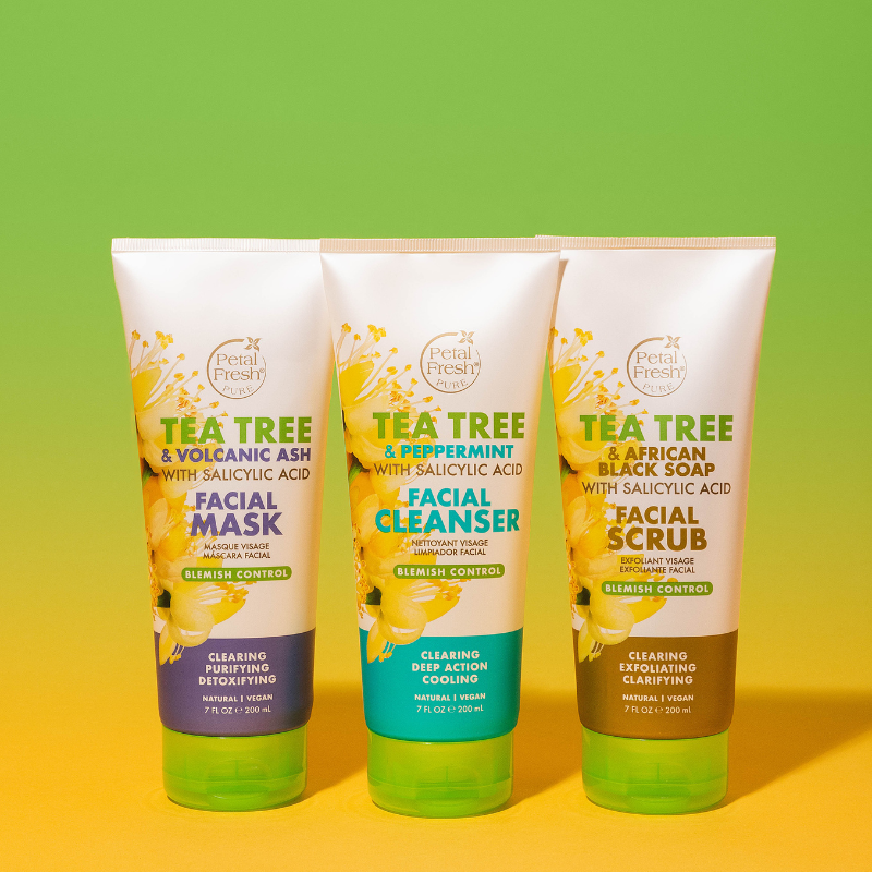 Petal Fresh Tea Tree & African Black Soap Facial Scrub with Salicylic Acid