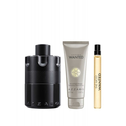 AZZARO The Most Wanted Intense Set (The Most Wanted Eau de Parfum Intense100ml + 75ml Hair &amp; Body Shampoo + 10ml Travel Spray)