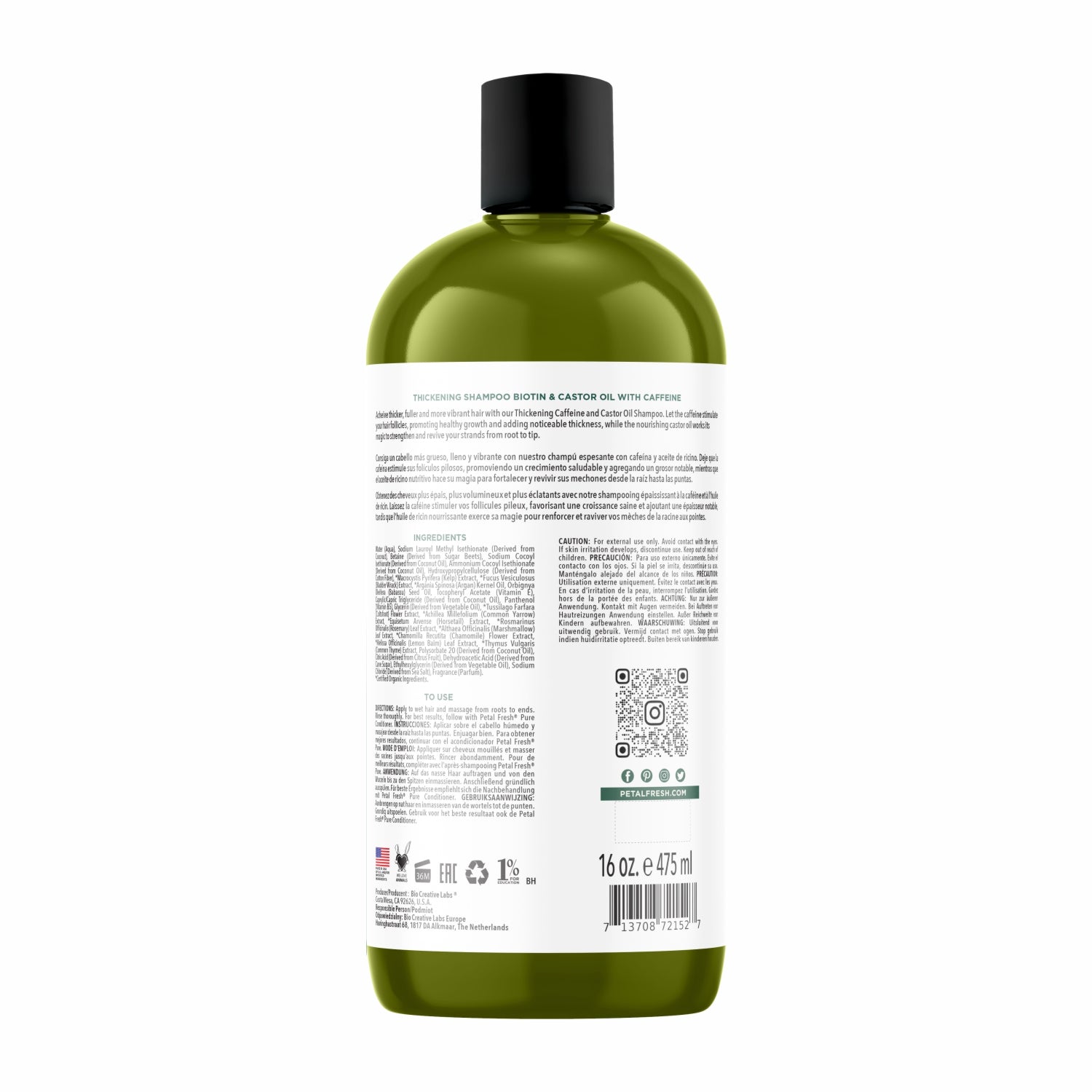 Petal Fresh Pure Thickening Biotin &amp; Castor Oil with Caffeine Shampoo, 475ml