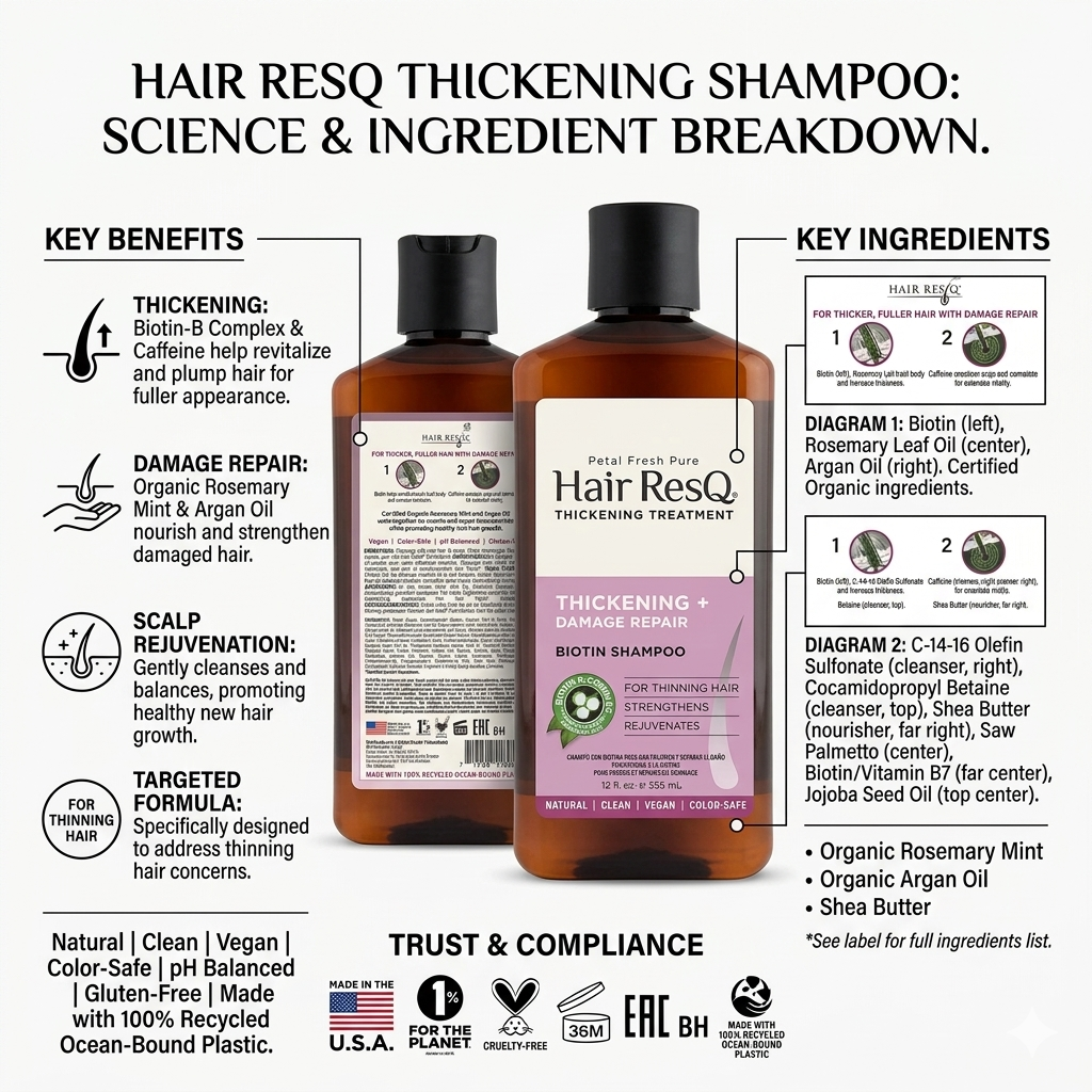 Petal Fresh Hair ResQ Thickening + Damage Repair Shampoo 355ml