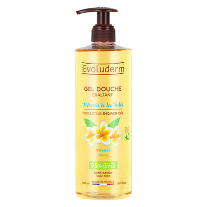 Evoluderm Body Lotion Monoi à la Folie 500ml + Evoluderm Shower Gel Monoi à la Folie 500ml + Evoluderm Micellar Water Dry &amp; Sensitive Skin 250ml (3pc Combo) Dermatologically Tested, Made in France