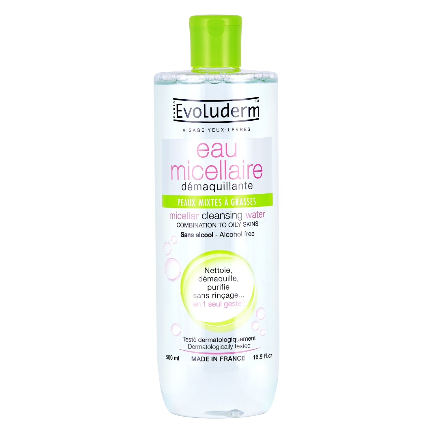 Evoluderm Micellar Cleansing Water Combination to Oily Skin 500ml (2pcs) + Evoluderm Anti Imperfections Exfoliating Cleansing Gel Pink Grapefruit 150ml (3pc Combo)