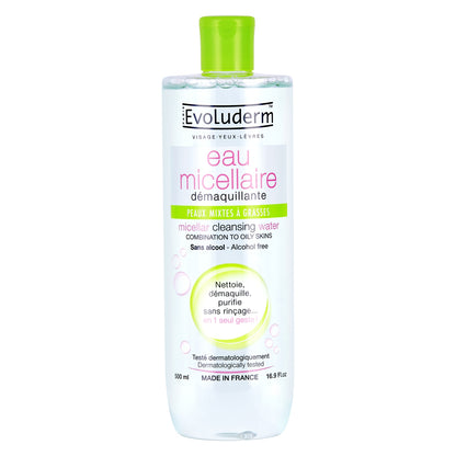 Evoluderm Micellar Cleansing Water Combination to Oily Skin 500ml (2pcs) + Evoluderm Anti Imperfections Exfoliating Cleansing Gel Pink Grapefruit 150ml (3pc Combo)
