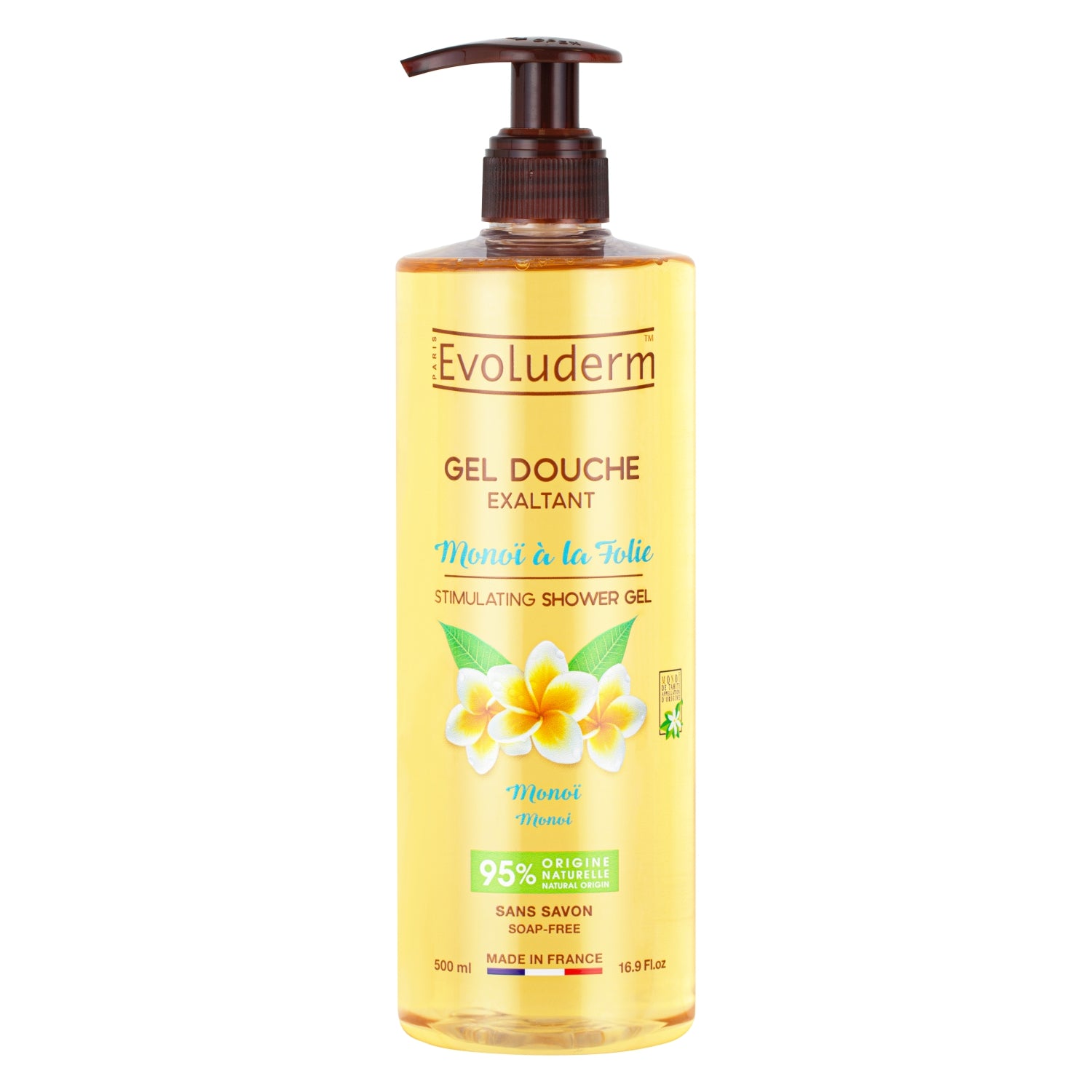 Evoluderm Surgras Shower Gel 500ml + Gentle Eye Makeup Remover 250ml + Stimulating Shower Gel 500ml | Made in France, Soap-Free, Dermatologically Tested | 3pc Combo