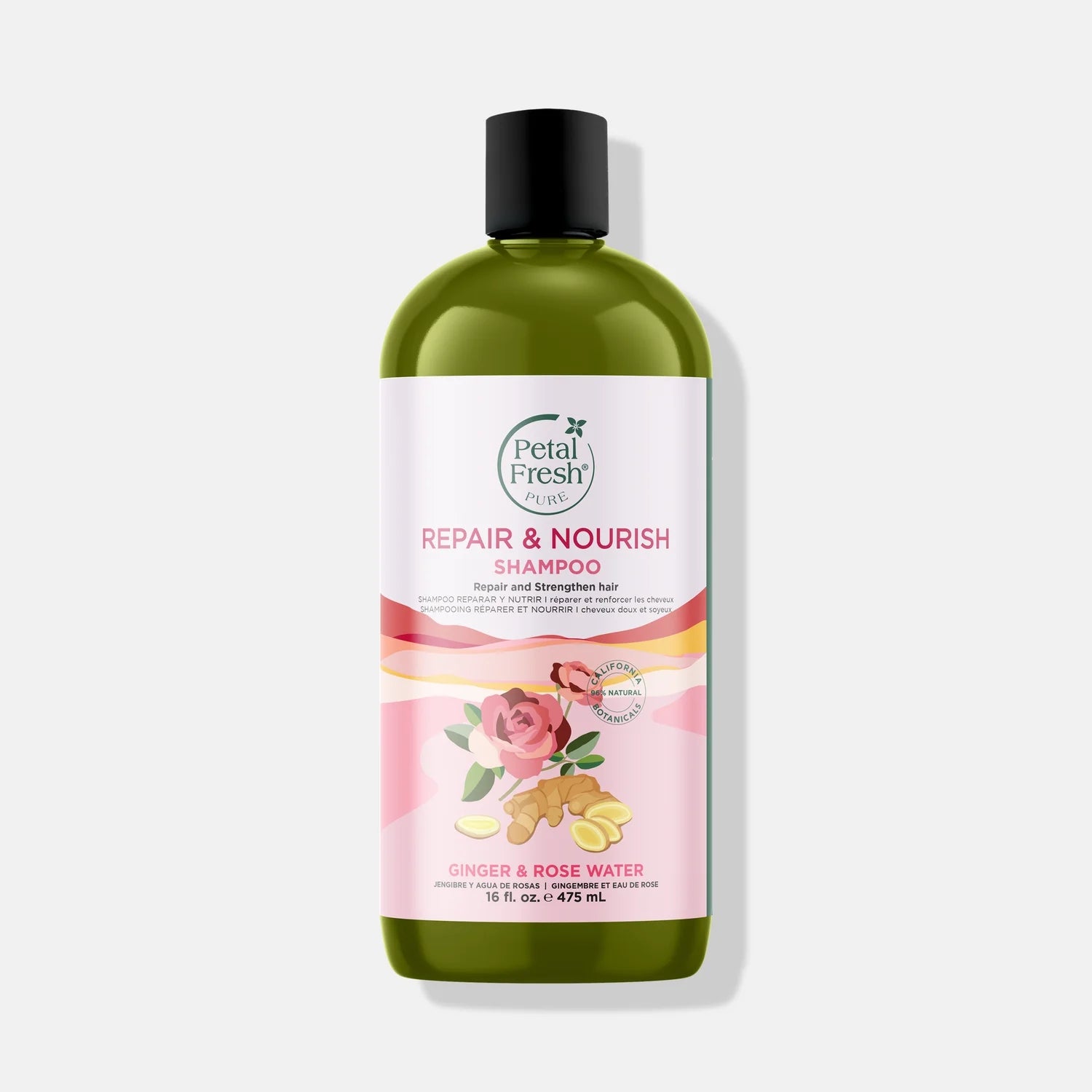 Petal Fresh Pure Repair &amp; Nourish Shampoo, Ginger &amp; Rose Water, 16 fl oz (475 ml)