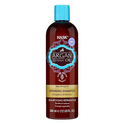 HASK Argan Oil Repairing Shampoo 355ml + HASK Argan Oil 5‑in‑1 Leave‑In Spray 175ml + HASK Argan Oil Repairing Deep Conditioner 50g + HASK Argan Oil Repairing Hair Oil 59ml (4pc Combo)