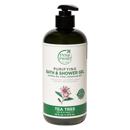 Petal Fresh Bath &amp; Shower Gel Rosemary Mint 475 mL + Bath &amp; Shower Gel Tea Tree 475 mL + Facial Cleanser Tea Tree &amp; Peppermint with Salicylic Acid 200 mL (3pc Combo)