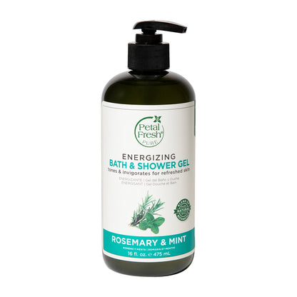Petal Fresh Shampoo Rosemary &amp; Mint 355ml + Petal Fresh Pure Energizing Bath &amp; Shower Gel Rosemary &amp; Mint 475ml – Tones &amp; Refreshes Skin + Evoluderm Anti Imperfections Exfoliating Cleansing Gel 150ml + Evoluderm Micellar Cleansing Water 250ml (4pc Combo)