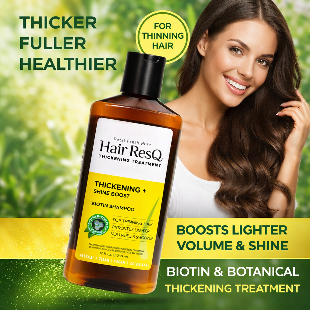 Petal Fresh Hair ResQ, Biotin Shampoo, Thickening + Shine Boost, 12 Fl Oz (355 Ml)