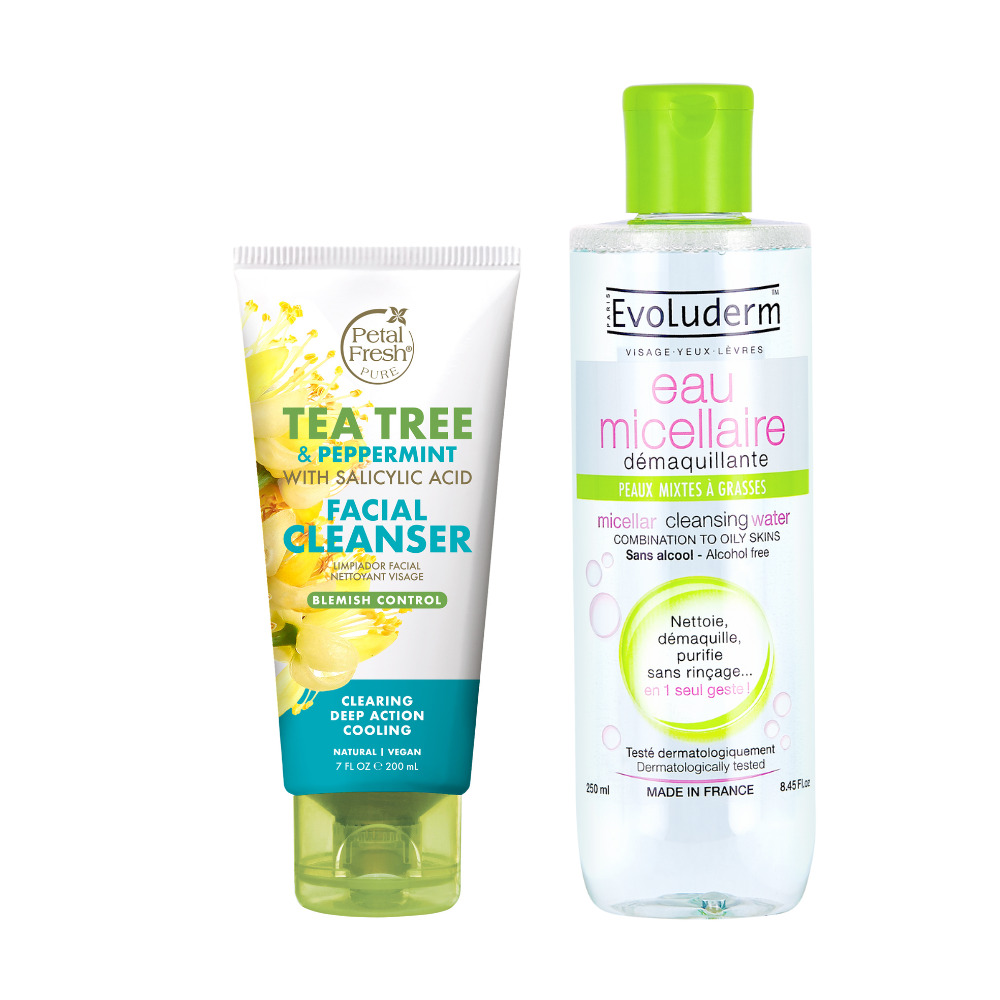 Tea Tree Facial Cleanser + Micellar Cleansing Water For Combination to Oily Skin Combo