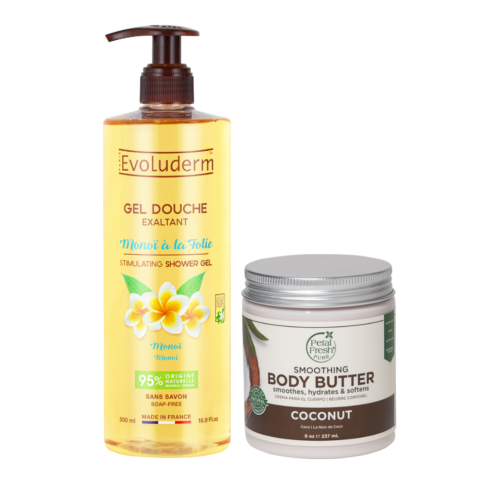 Stimulating Monoi Shower Gel + Coconut Body Butter Combo