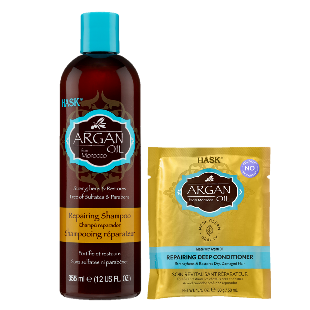 HASK Argan Oil Repairing Shampoo + Deep Conditioner Combo