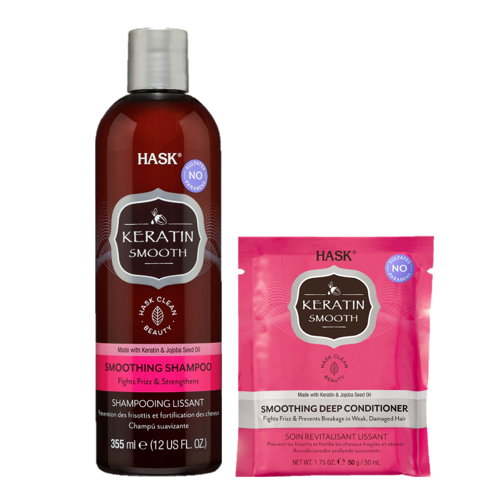 HASK Keratin Protein Smoothing Shampoo + Deep Conditioner Combo