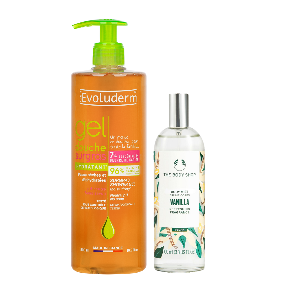 Vanilla Body Mist + Moisturizing Surgras Shower Gel Combo