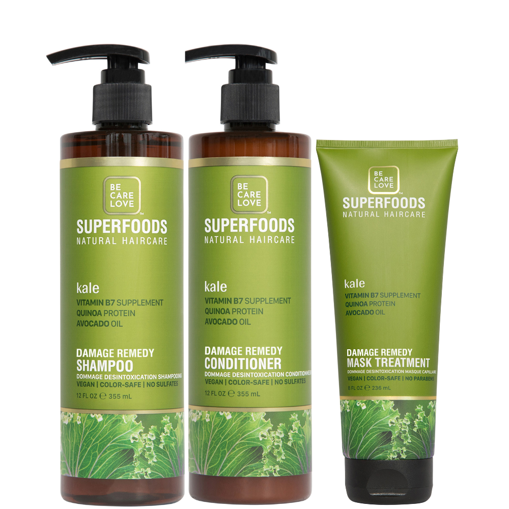 BCL Superfoods Kale Damage Detox Shampoo + Conditioner + Mask Combo