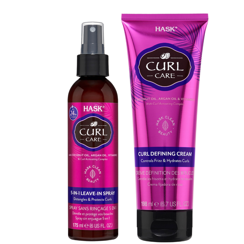 HASK Curl Care Leave In Spray + Curl Defining Cream Combo