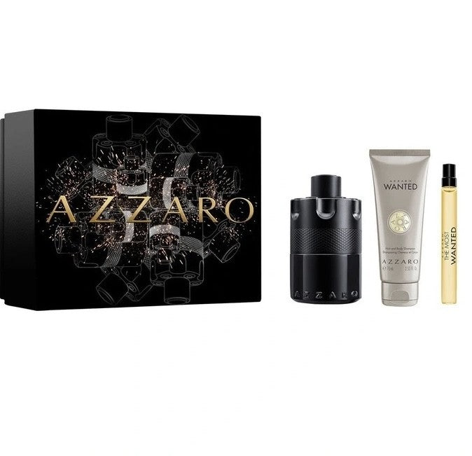 AZZARO The Most Wanted Intense Set (The Most Wanted Eau de Parfum Intense100ml + 75ml Hair &amp; Body Shampoo + 10ml Travel Spray)