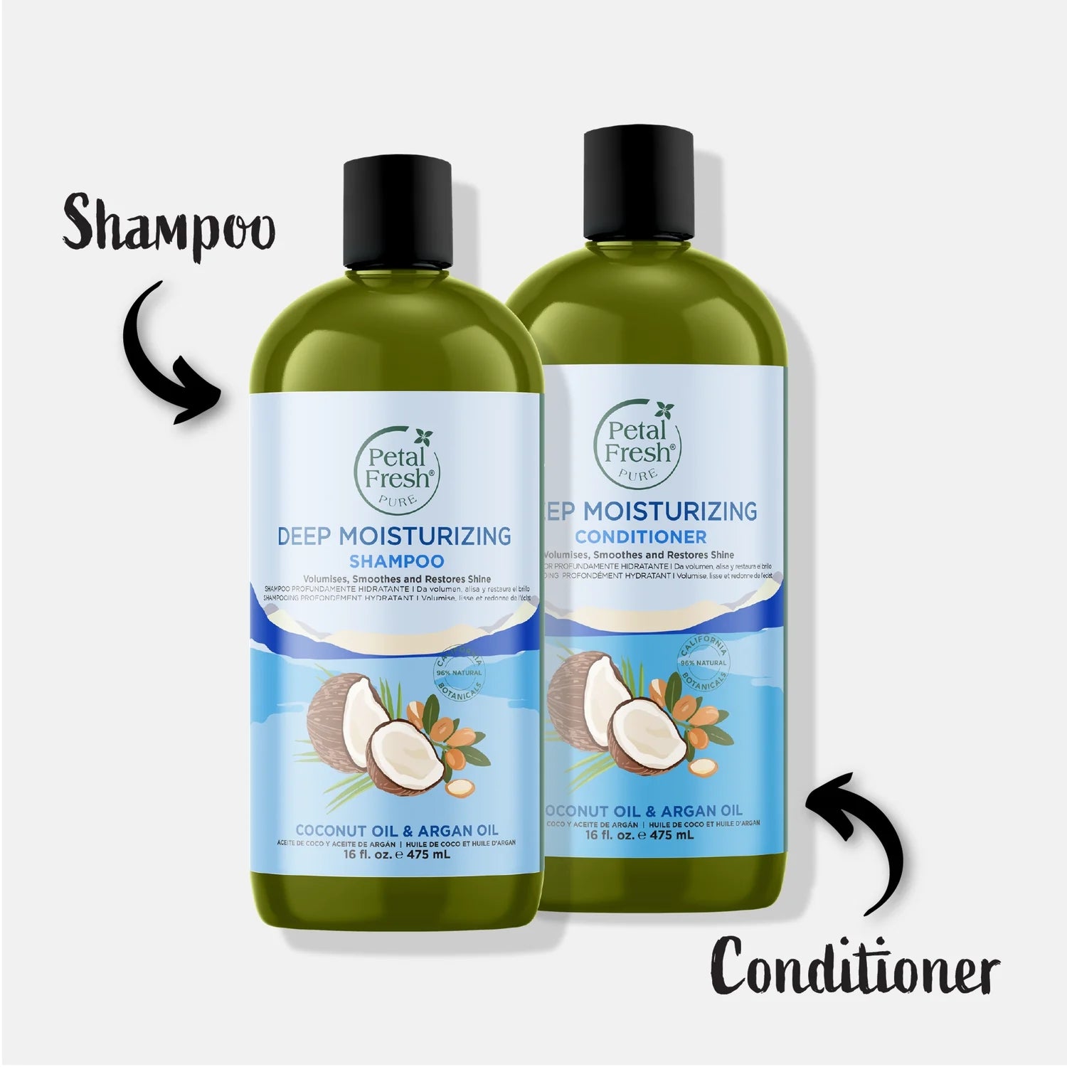 Petal Fresh Pure Deep Moisturizing Conditioner, Coconut Oil &amp; Argan Oil, 16 fl oz (475 ml)