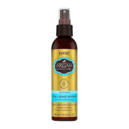HASK Argan Oil Repairing Shampoo 355ml + HASK Argan Oil 5‑in‑1 Leave‑In Spray 175ml + HASK Argan Oil Repairing Deep Conditioner 50g + HASK Argan Oil Repairing Hair Oil 59ml (4pc Combo)