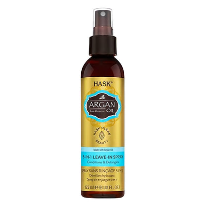 HASK Argan Oil Repairing Shampoo 355ml + HASK Argan Oil 5‑in‑1 Leave‑In Spray 175ml + HASK Argan Oil Repairing Hair Oil 18ml + HASK Argan Oil Repairing Deep Conditioner 50g – Sulfate Free, Paraben Free, Strengthens &amp; Restores Dry Damaged Hair (4pc Combo)