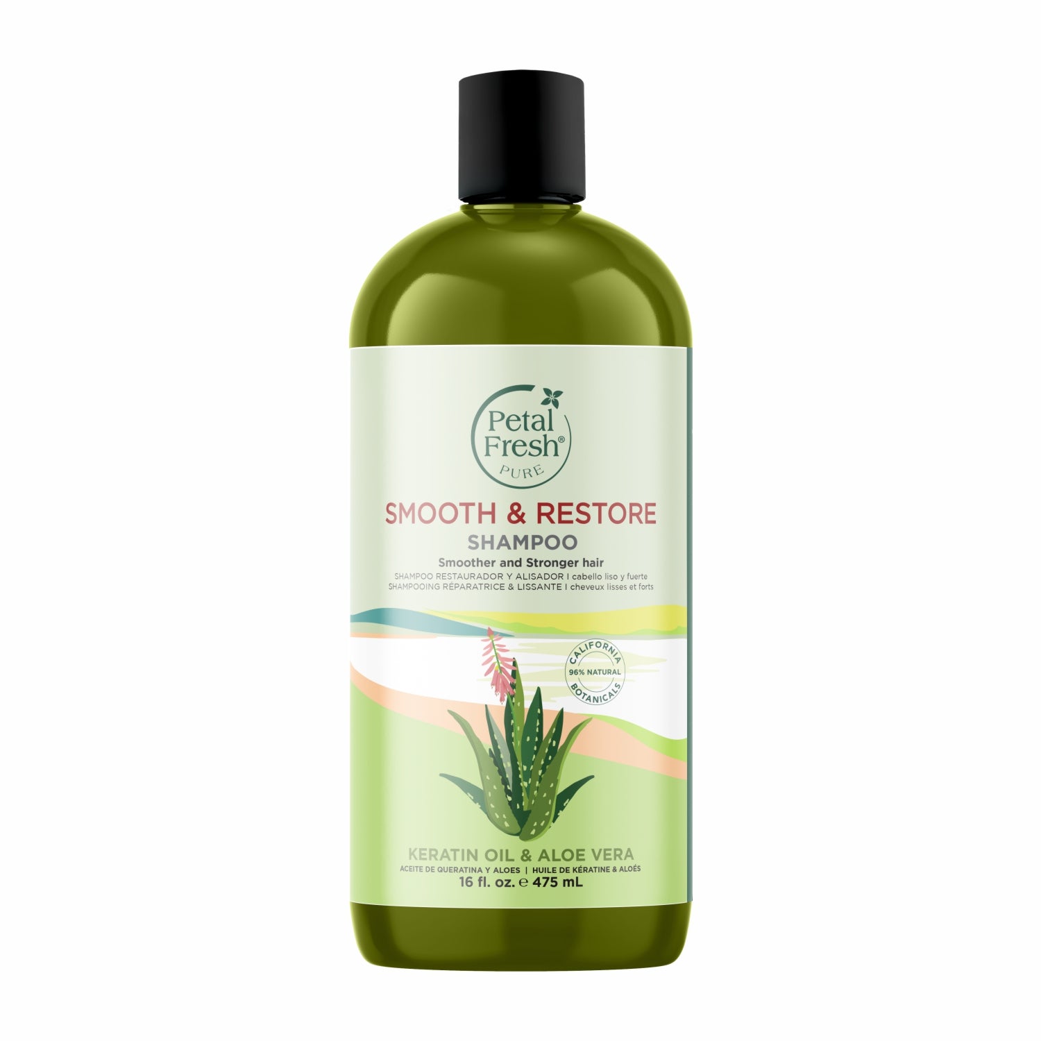 Petal Fresh Pure Smooth &amp; Restore Shampoo, Keratin &amp; Aloe Vera, 16 fl oz (475 ml)